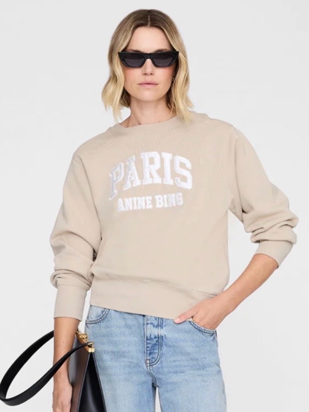 Abercrombie & Fitch Women’s Paris Logo Sweatshirt - Beige